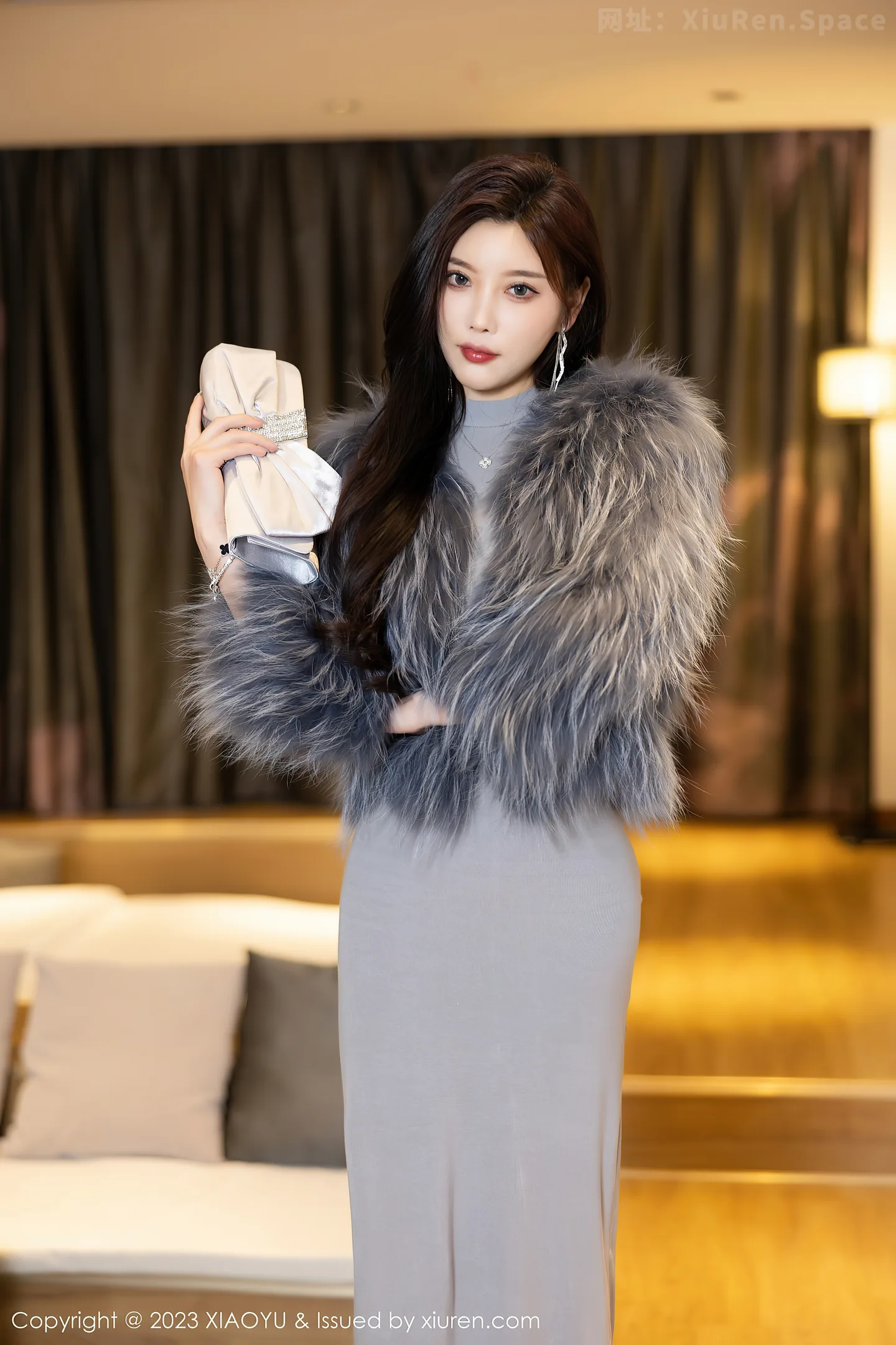 图片[4]-[XiaoYu画语界]Vol.1051 女神杨晨晨Yome性感灰色真空连衣长裙秀完美丰腴身材诱惑写真87P-秀人网官方网站